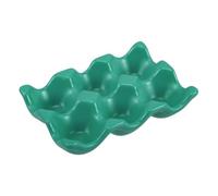 NULYLU Ceramic Tray Cups Dark Green Porcelain Holder for Refrigerator Storage Fresh Organizer and Decorative Serving Dish for Kitchen Countertops