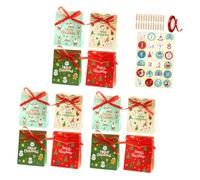 NULYLU Christmas Candy Packing Box with Paperboard Storage Includes Red Ribbon Stickers Clips Festive Boxes for Party Treats and Homemade Chocolates