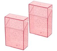 NULYLU Cigarette Case and Freshness Preservation with 20 Capacity 2pcs Portable Cigarette Storage Box with Large Capacity Design Modern See Through Style for Men and Women