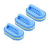 NULYLU Cleaning Sponge with Handle 3pcs Set, Blue Handheld Sponge Brush for Bathroom and Kitchen Tiles, Multi-use Scrubbing Tool for Bath, Tile, and Surface Cleaning