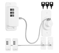 NULYLU Combination Refrigerator Lock 3pcs ABS No-Drill Safety Locks with Coded Design for Cabinet Drawer Fridge Security 9.5 X 3 X 0.6 Inches