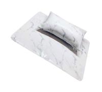 NULYLU Comfortable Nail Art Hand Pillow and Table Mat for Manicure Foldable White Marble Wrist Rest Cushion to Reduce Fatigue Protects Tabletop From Polish Stains Professional Nail Arm