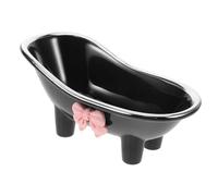 NULYLU Compact Black Abs Soap Dish for Bathroom with Stylish Bathtub Shape and Easy Drainage, Simple Design Soap Holder for Shower Or Sink Storage