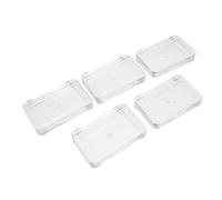 NULYLU Compact Plastic Eyeshadow Sub Container 5Pcs Rectangular Blusher Case for Cosmetics Storage and Sample Pots