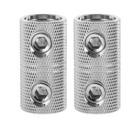NULYLU Connectors Butt Splice Connectors Silver for Joining and Extending Cut Wires 2 Pcs 1/0 Gauge Brass Audio Wire Couplers Suitable for Vehicle Speaker Systems