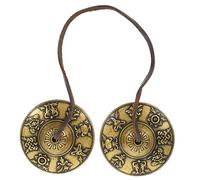 NULYLU Copper Cymbals Bell Percussion Instrument with Harmonic Tones, Handcrafted Pure Copper Yoga Bell for Meditation and Performing on The Road, Compact Musical Instrument