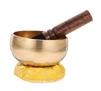 NULYLU Copper Decorative Sound Bowl for Meditation and Relaxation, Handmade Therapy Singing Bowl with Harmonic Ambient Sound and Fine Woodwork, for Stress Relief and Yoga Sessions Random Random Color