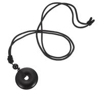 NULYLU Creative Black Crystal Pendant Necklace for Men with Stronger Cotton Thread, Unique Simple Design, Not Easy to Fade, Party Accessory for Teenagers