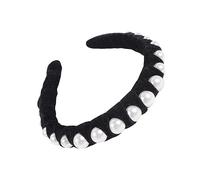NULYLU Creative Colorful Velvet Hair Accessory Artificial Pearls Retro Black Hair Band for Women for Parties and Daily Wear
