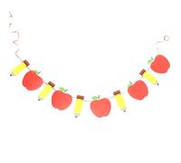NULYLU Creative Paper Back to School Banner Decorations with Pencil and Fruit Design, Resistant to Fraying and Fading, for School Season and Classroom Decoration