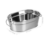 NULYLU Creative Stainless Steel Seafood Barrel Silver Bucket for Restaurant and Hotel Tableware, Metal Seafood Tub with Lid for Food Storage and Beverage Parties