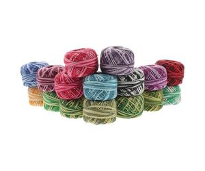 NULYLU Cross Stitch Cotton Thread 16 Rolls Mixed Colours Eco-Friendly Embroidery Floss for Home Craft Projects and Family Activities 1.77X1.77 Inch