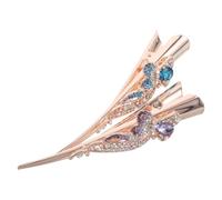 NULYLU Crystal Duckbill Hair Clips Elegant Vintage 2pcs Metal Rhinestone Barrettes, Fade-resistant Hair Accessory for Banquets and Flower Buns