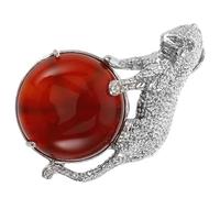 NULYLU Crystal Leopard Charm Pendant Unisex Stylish Punk Inspired Natural Stone and Metal round Beads for Necklace and Bracelet Jewelry Making Gifts for Men and Women
