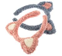 NULYLU Cute Cat Ear Design Headbands for Face Washing 2pcs Facial Beauty Headbands Non-slip