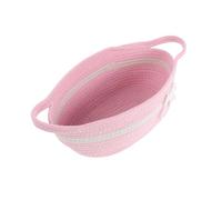 NULYLU Cute Woven Cotton Rope Basket with Handles, Soft and Gentle the Touch, Portable Storage Basket for Organizing Small Items in Indoor Spaces and Showers, Includes Bag and Ribbon