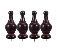 NULYLU Decorative Curtain Rod Replacement Finials 4Pcs Wooden Caps for 28Mm Diameter Rods Suitable for Living Room Curtains