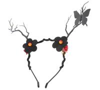NULYLU Deer Antler Flower Crown Headpiece for Holidays Soft Comfortable Headband for Parties and Costume Events Versatile Gothic Hair Accessory Attention to Detail Design
