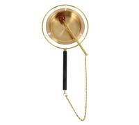 NULYLU Delicate Brass Temple Yin Qing Portable Hand Bell with Comfortable to Hold for Buddhism and Meditation Practice, Beautiful Golden Chime Instrument Suitable as Gift for Buddhists