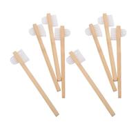 NULYLU Denture Cleaning Brush Set for Comprehensive Cleaning of Dentures and False Teeth 8pcs with Shape and Anti- Bamboo Handle at Home Or Travel