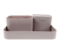 NULYLU Desk Organizer Plastic for Nail Tools and Office Supplies Large Capacity with Tray and Pen Holder Multifunctional Storage Holder Convenient Desktop Storage for Study Or Vanity