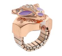 NULYLU Diamond Finger Ring Watch in Zinc Alloy Black Decorative Style | Smooth Surface, Easy to Wear, Colour Selection for Students Random Color
