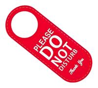 NULYLU Double Side Hotel Door Sign Privacy Hanging Door Indicator Leather Circular Opening 8.84x3.34x0.39in Modern Style Elegant Appearance for Office