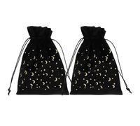 NULYLU Drawstring Bags Designed for Avoiding Losing for Tarot Cards Black Bags Velour 2pcs Portable Small Pouches for Organizing and Storing Accessories and Jewellery