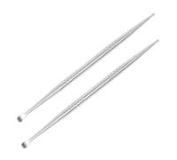 NULYLU Ear Acupuncture Point Massage Probe Pens 2pcs Stainless Steel with Anti-Slip Thread Design for Auricular Detection and Therapy, Sturdy Silver Ear Massage Tools