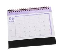 NULYLU English Desk Calendar Black Spiral Flip Block Design Thick Paper Desktop Organizer for Office Home Planning and Note Taking Manual Date Change Table Decoration