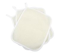 NULYLU Exfoliating Wash Cloths and Simple Design for Home Daily Use 3pcs Beige Nylon with Square Shape Practical in Removing Dead Skin and Effective Bath Face Exfoliator