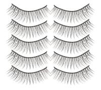 NULYLU False Eyelashes Easy to Remove Natural Look with Rhinestones 5 Pairs Fake Lashes High-grade Fiber Material Thickening Effect, Black Colour for Parties and Daily Life