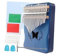 NULYLU Finger Thumb Pianos Set 21 Keys Hand Piano Key Melodica Instrument Compact Portable Kalimba Blue Veneer Wood