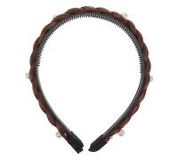 NULYLU Fishbone Braid Wig Pearls Hair Accessory Braided Headband Womens Fashion Headbands for Teen Girls Hair Styling Accessories