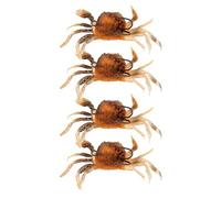 NULYLU Fishing Crab Lures 4Pcs 3D Soft Realistic Artificial Bait with Hooks Red Brown Simulation Crab Bait for Freshwater and Saltwater Anglers Sea Fishing