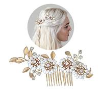 NULYLU Flower Hair Comb Rhinestone Hairpin Bridal Headdress Wedding Hair Clips for Women Perfect for Wedding Party