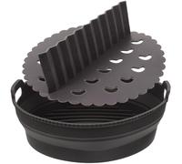 NULYLU Foldable Silicone Air Fryer Baking Tray Liner Non-Stick Compartment Mat Reusable Silicone Baking Pan for Kitchen Accessories to Separate Food and Prolong Air Fryer Life