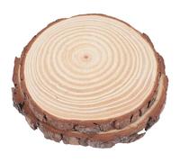 NULYLU Garden Decor Wood Stepping Log, 20-23Cm Diameter Natural Wood Slices, 2Pcs Wooden Outdoor Stepping Stones with Bark, Portable Garden Path Slabs for Lawn and Wedding