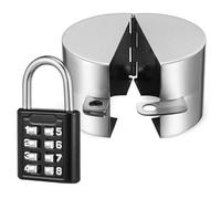 NULYLU Garden Faucet Locking System Stainless Steel Outdoor Water Spigot Lock with Coded Padlock Silver Sturdy Protection for Garden and Commercial Properties