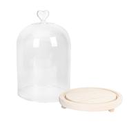 NULYLU Glass Cover Hand Model Ornament with Wooden Display, Romantic Decor for Bedroom or Bridal Shower, Glowing Design, White Hand Sculpture with Glass Cover