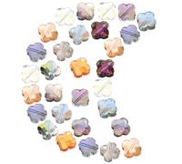 NULYLU Glass Four-Leaf Charm Beads Small Spacer Beads Assorted Color 30pcs with 12mm Size, Unique Style Color for Bracelet Making for Bracelet Making and Home Decoration