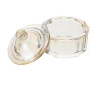 NULYLU Glass Nail Cups with Lid for Nail Art Process Beige Unique Shape Glass Dappen Dish Featuring Delicate Finish and Brush Cleaning