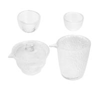 NULYLU Glass Tea Set Creative Stylish Heat-Resistant Anti-scalding Large Public Tea Cup with 180ml Bowl 220ml Cup
