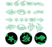 NULYLU Glowing Tropical Fish Night Wall Decals Wall Stickers 4 Sets with Green Fluorescent Effect for Bedroom Decor and Photography Background