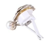 NULYLU Golden Rose Shape Car Perfume Diffuser Vent Clip with Sparkling Rhinestone and Pearl, Metal Aromatherapy Air Freshener with Cotton Pad, Easy to Install, for Office and Car Use