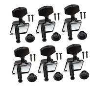 NULYLU Guitar String Buttons Tuning Pegs Smooth Surface Black Set of 6 for Professional Play