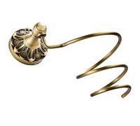 NULYLU Hair Dryer Holder with Spiral Bracket Copper Wall Mount Rack Organizes Hair Dryer, Classic Contemporary Finish, Elegant Design for Bathroom Hanging Storage