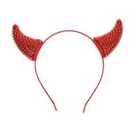 NULYLU Halloween Devil Horns Headband Glitter Rhinestones Devil Costume Hairband for Cosplay Party Demon Horn Headpiece