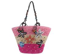 NULYLU Hand-crocheted Woven Tote Bag for Women Large Capacity Wheat Straw Shoulder Bag Lightweight Summer Storage Pouch for Daily Use and Beach Trips