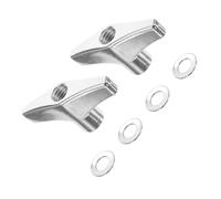 NULYLU Hand Tighten Wing Nuts Replacement Kit for Drum Hardware and Cymbals, Metal Fastener Parts Easy to Install Design, Silver Butterfly Wing Nut Screws for Drummers